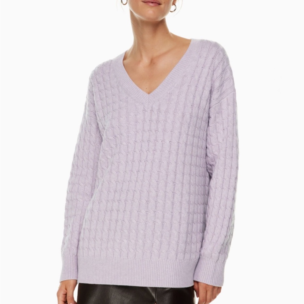 Aritzia Wilfred Dimension Sweater, Lilac - Size Medium